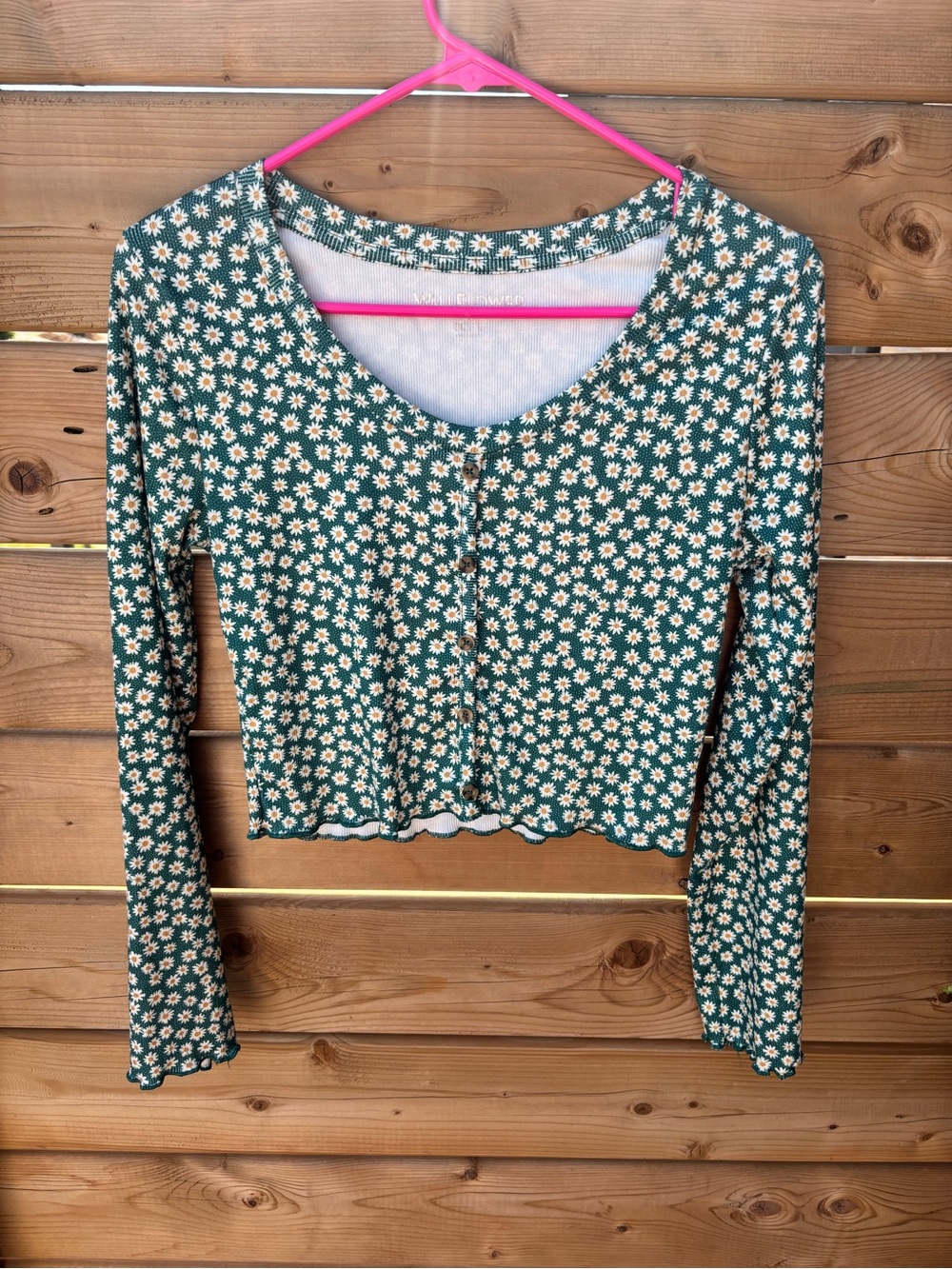 Wallflower Green Daisy Crop Top